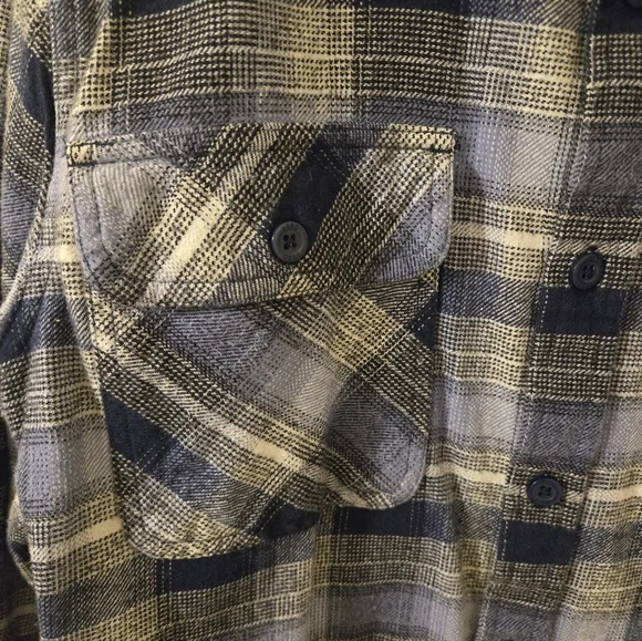 OBEY Men's Blue Plaid Flannel Shirt - Picture 5 of 8